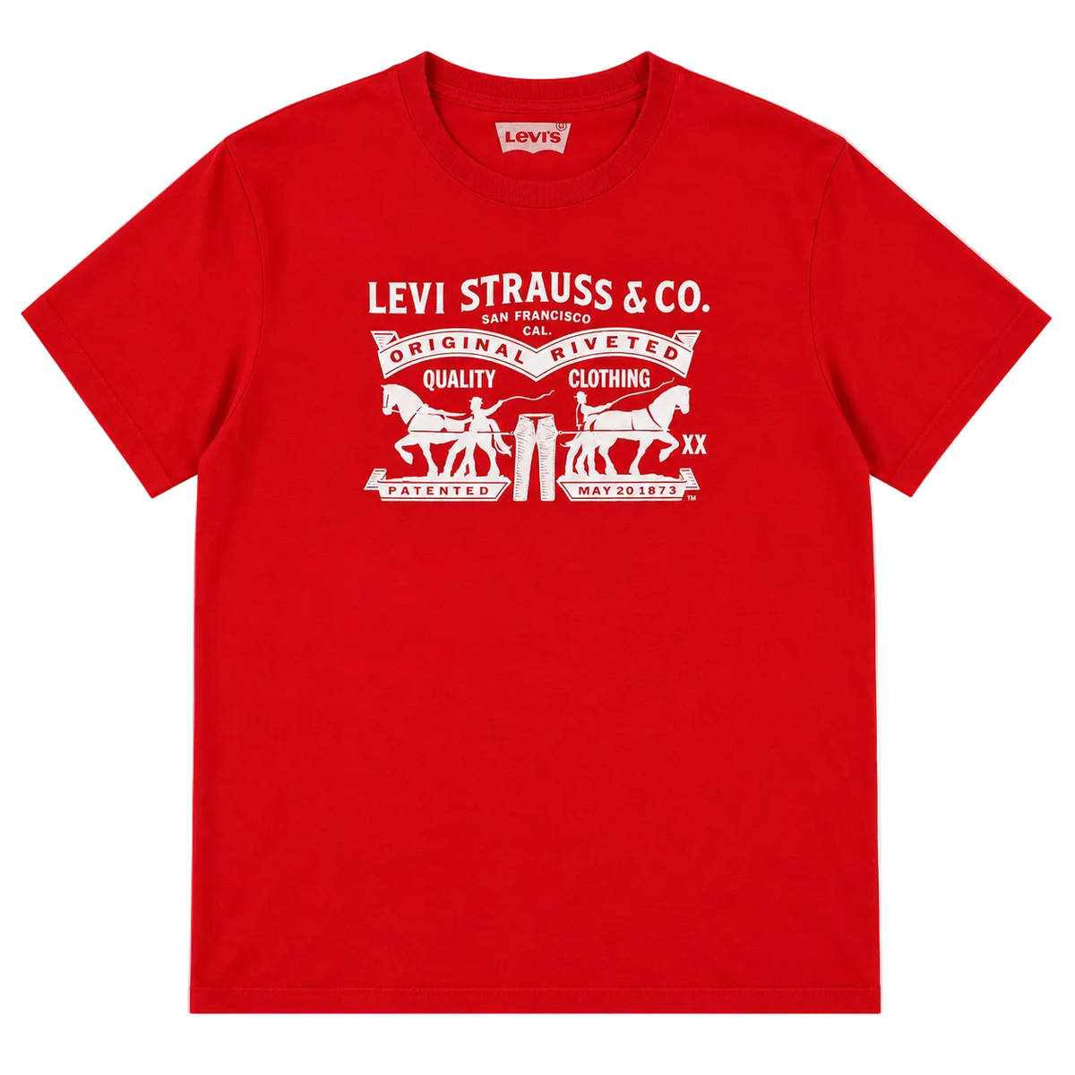 LEVI'S TWO HORSE GRAPHIC RED TEE (M)