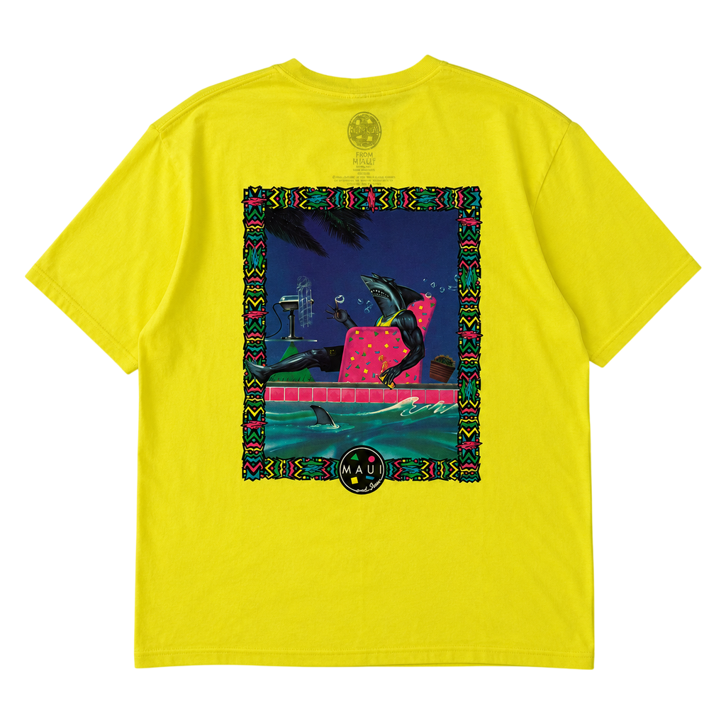 MAUI AND SONS NEON SHARK GRAPHIC TEE (L)