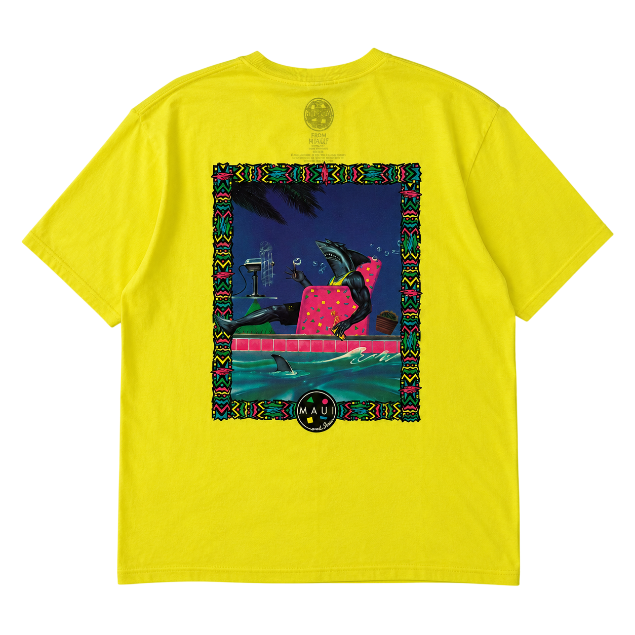 MAUI AND SONS NEON SHARK GRAPHIC TEE (L)
