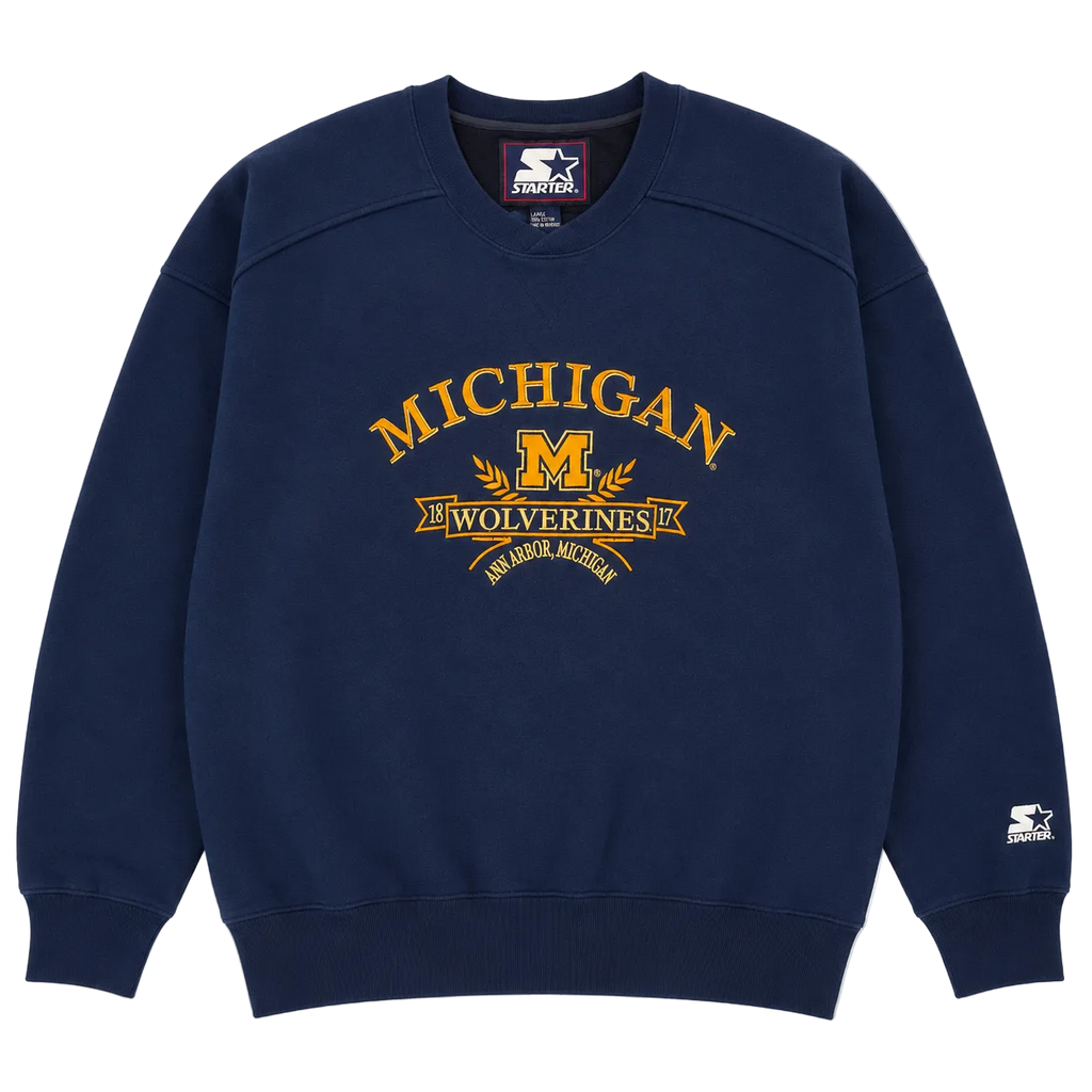 MICHIGAN WOLVERINES EMBROIDERD LOGO SWEATER (XL)