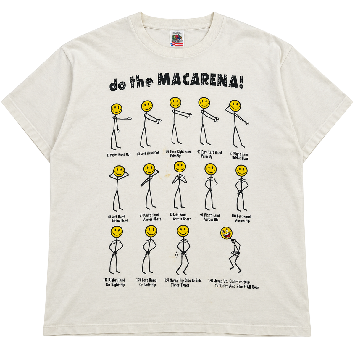 90S DO THE MACARENA SMILEY FACE GRAPHIC TEE (XL)