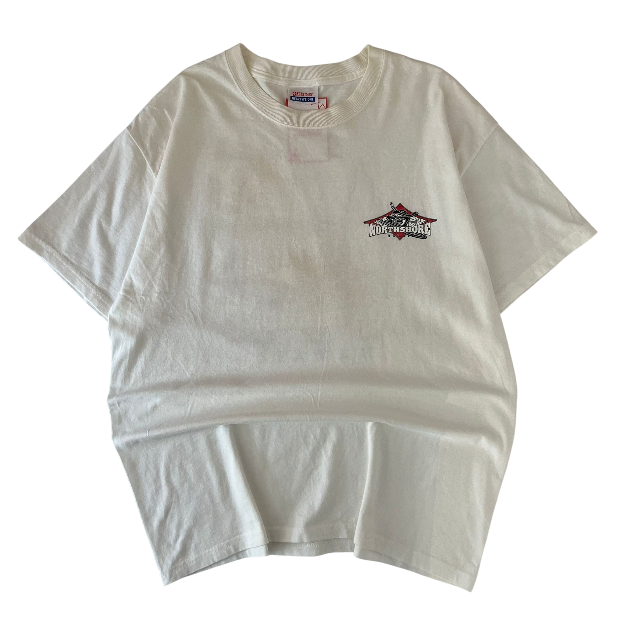 NORTH SHORE HAWAII RED SURFBOARD DESIGN TEE (L)