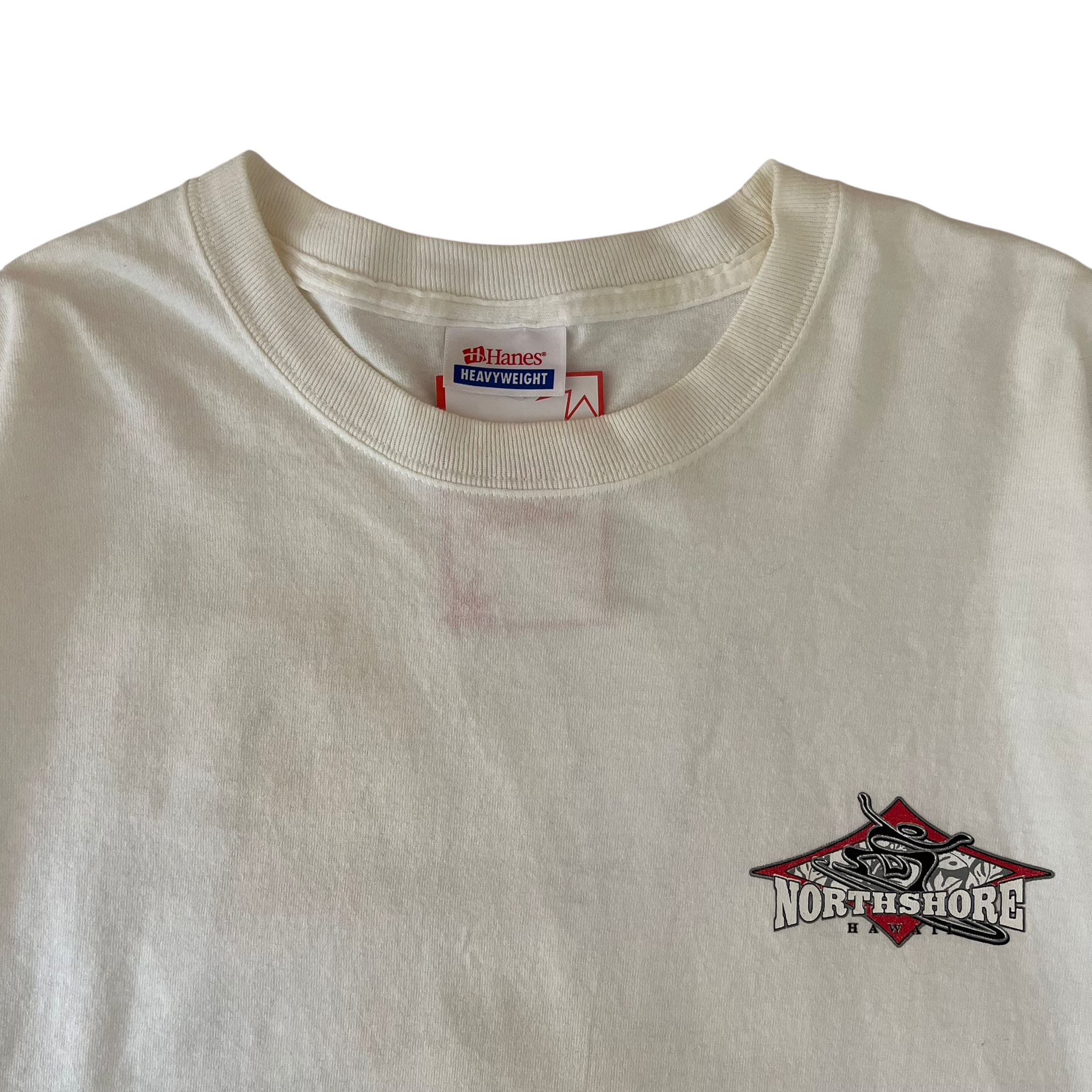 NORTH SHORE HAWAII RED SURFBOARD DESIGN TEE (L)