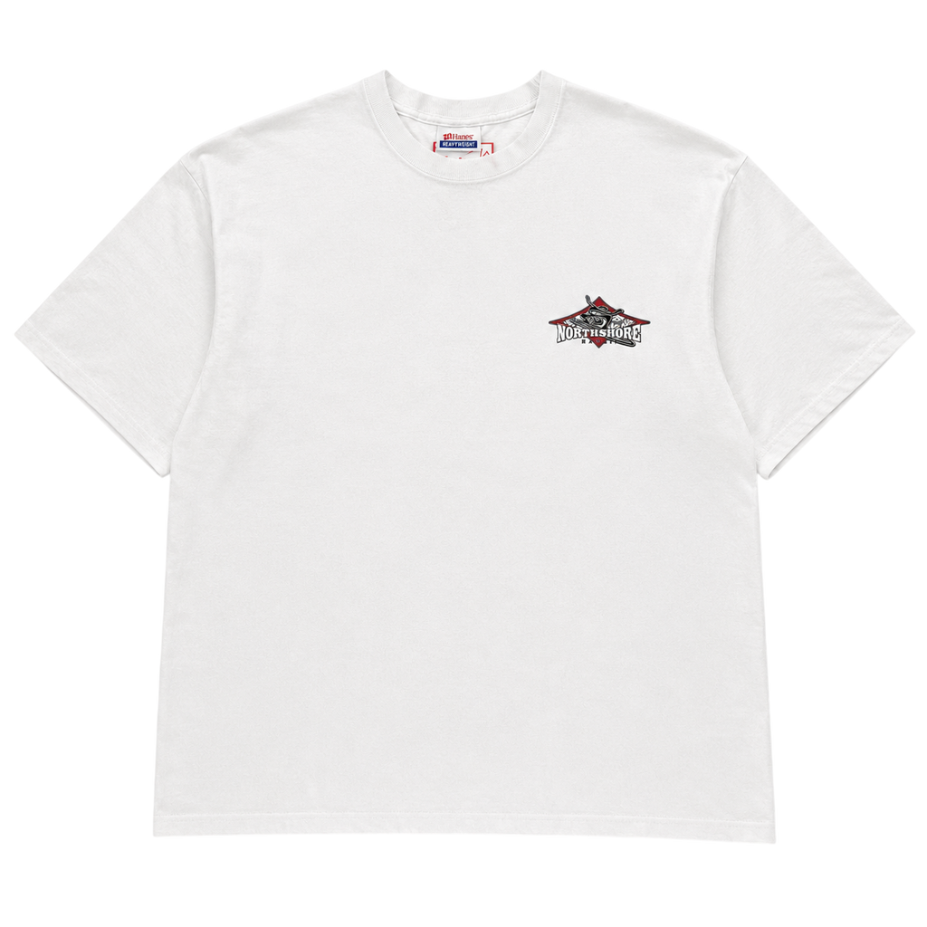 NORTH SHORE HAWAII RED SURFBOARD DESIGN TEE (L)