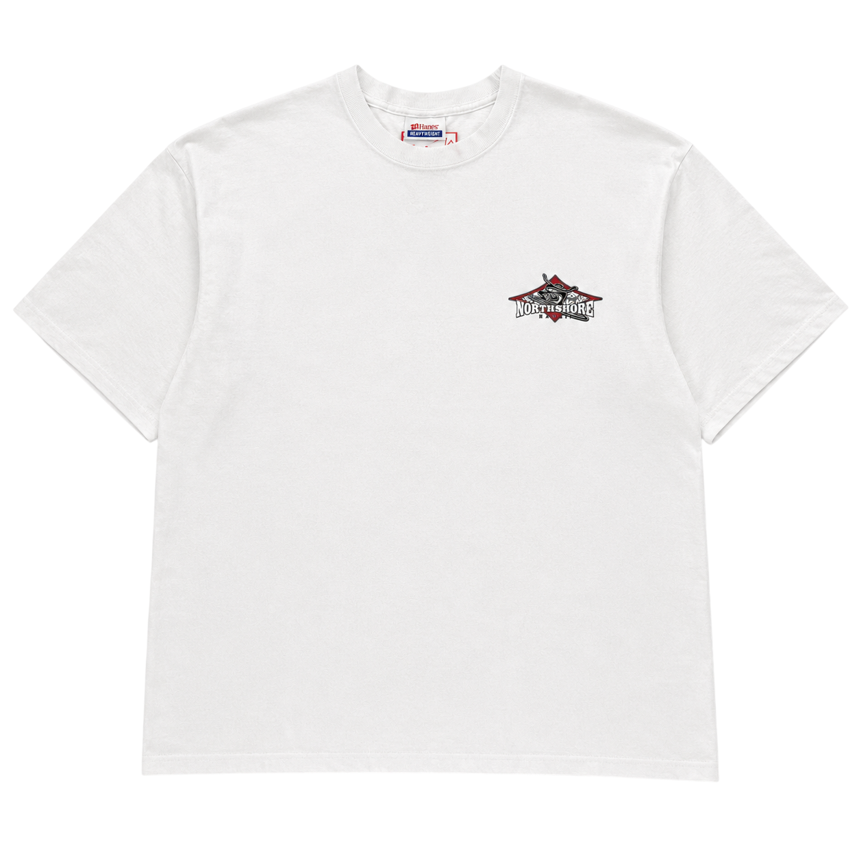 NORTH SHORE HAWAII RED SURFBOARD DESIGN TEE (L)