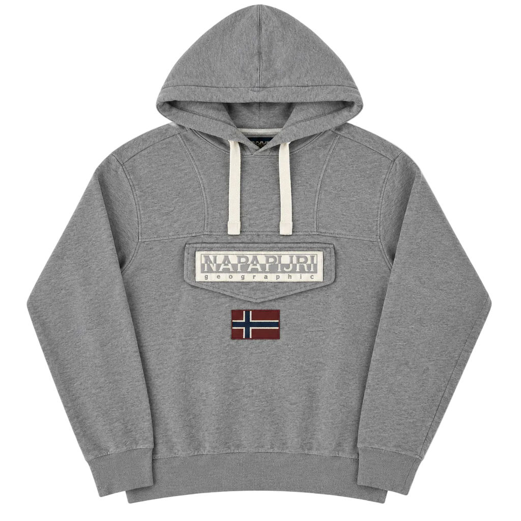 NAPAPIJRI GEOGRAPHIC FLAG LOGO HOODIE (S)
