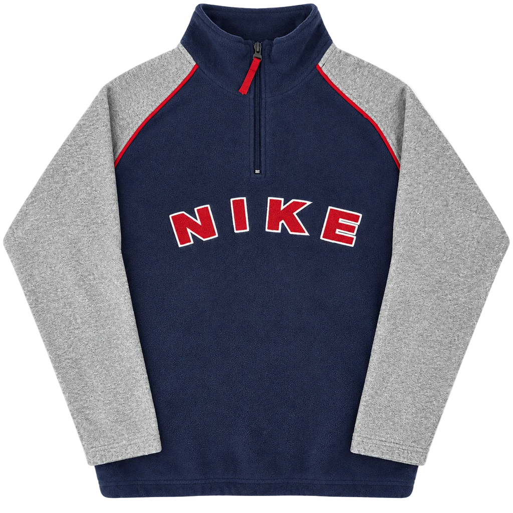 NIKE SPELL OUT QUARTER ZIP FLEECE SWEATER (XL)