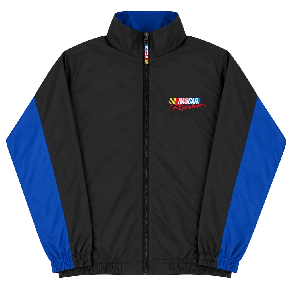 NASCAR RACING BLACK & BLUE WINDBREAKER JACKET (XL)