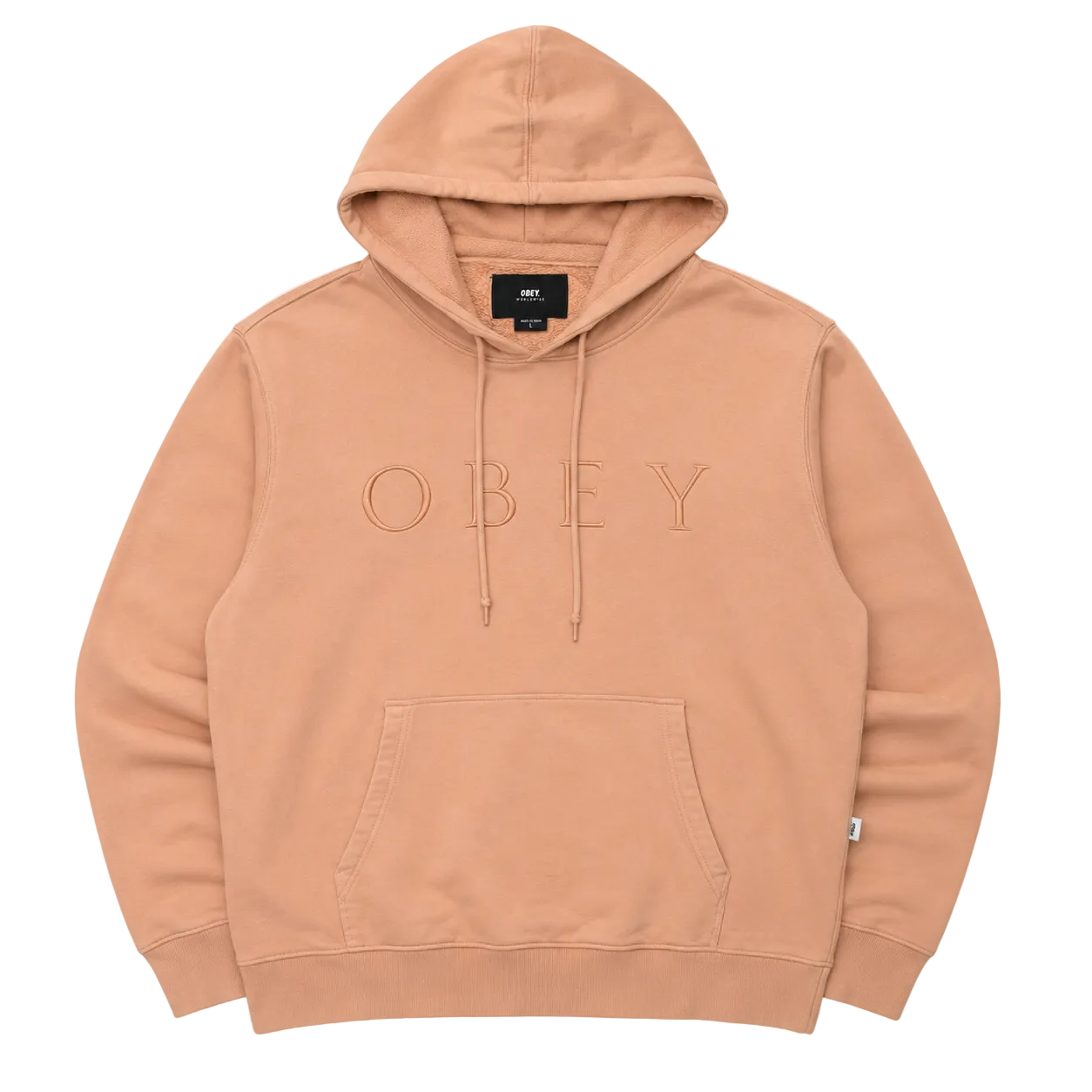 OBEY EMBROIDERED LOGO HOODIE (L)