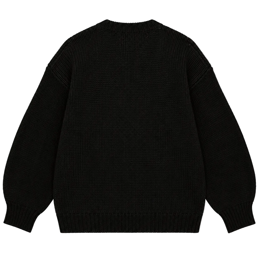 OBEY SKELETON JACQUARD OVERSIZED KNIT CARDIGAN (XS)