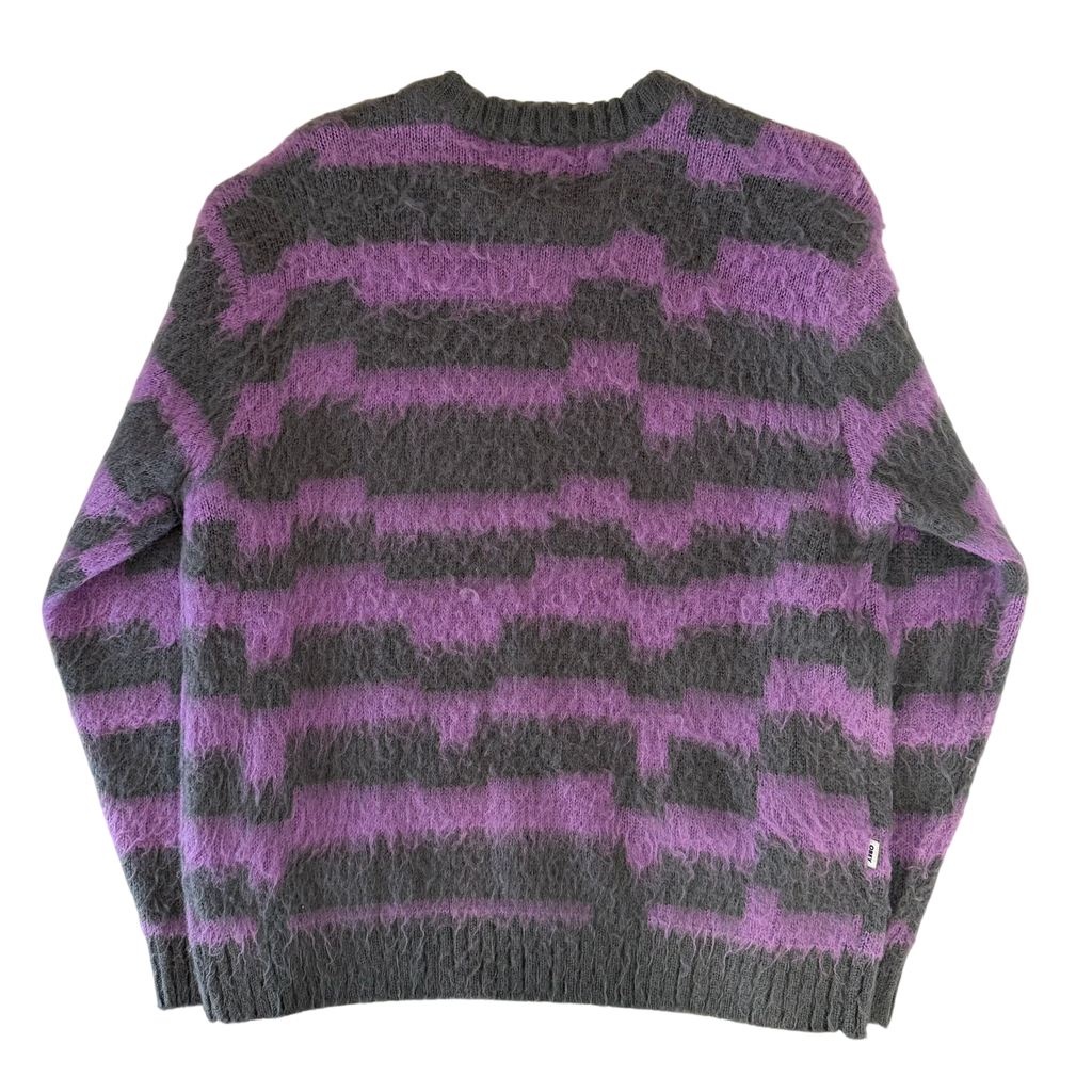 OBEY TWO TONE STRIPED FUZZY KNIT SWEATER (S)