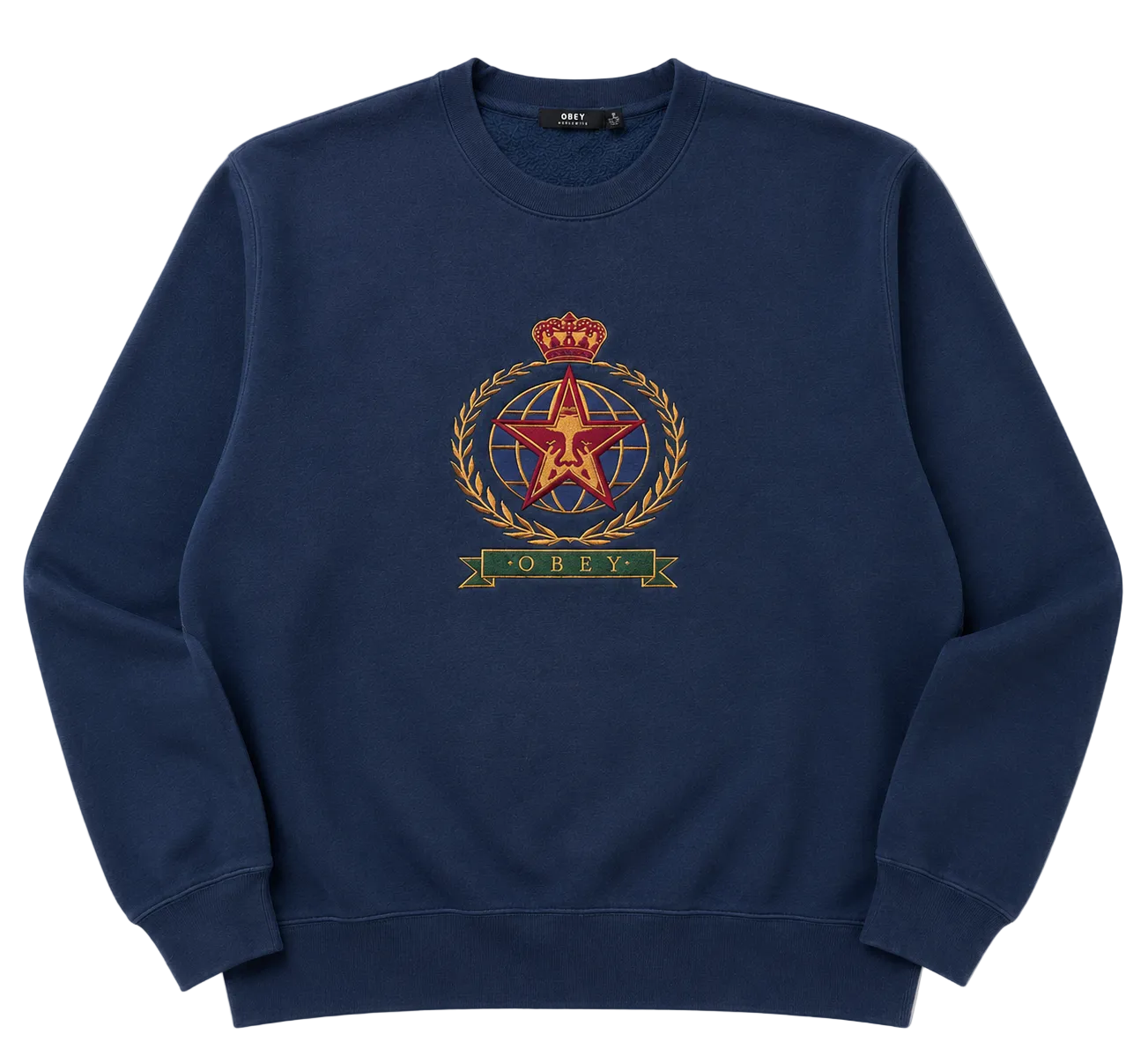OBEY BIG LOGO EMBROIDERED SWEATER (S)