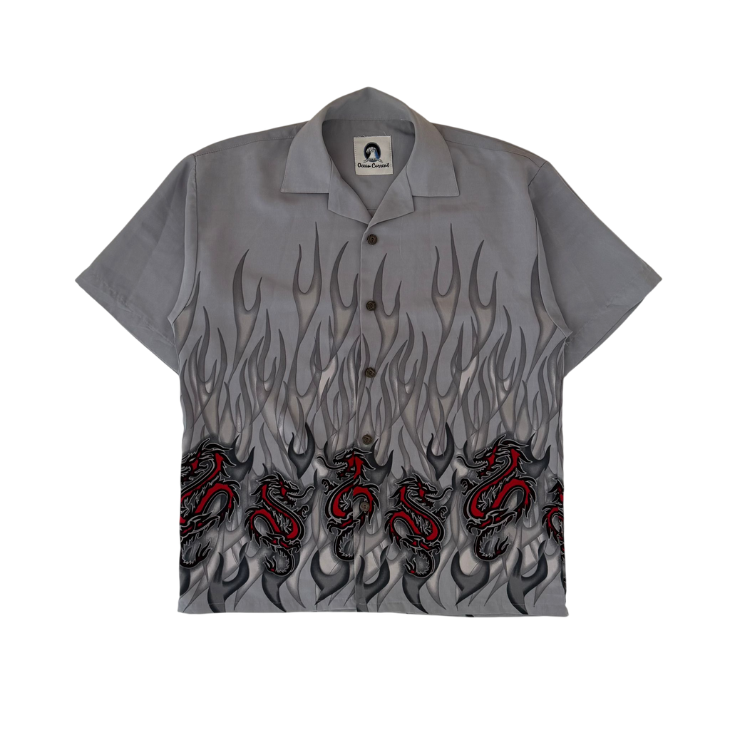 OCEAN CURRENT GRAPHIC DRAGON FLAMES SHIRT (S)