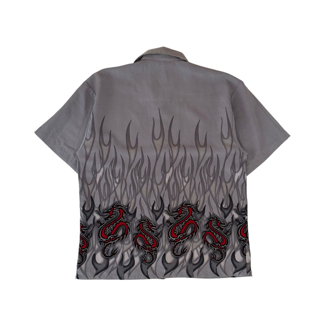OCEAN CURRENT GRAPHIC DRAGON FLAMES SHIRT (S)