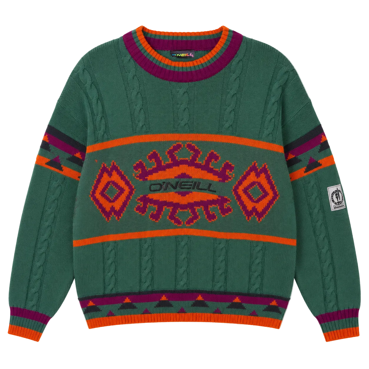 O'NEILL CENTER LOGO CABLE KNIT SWEATER (L)