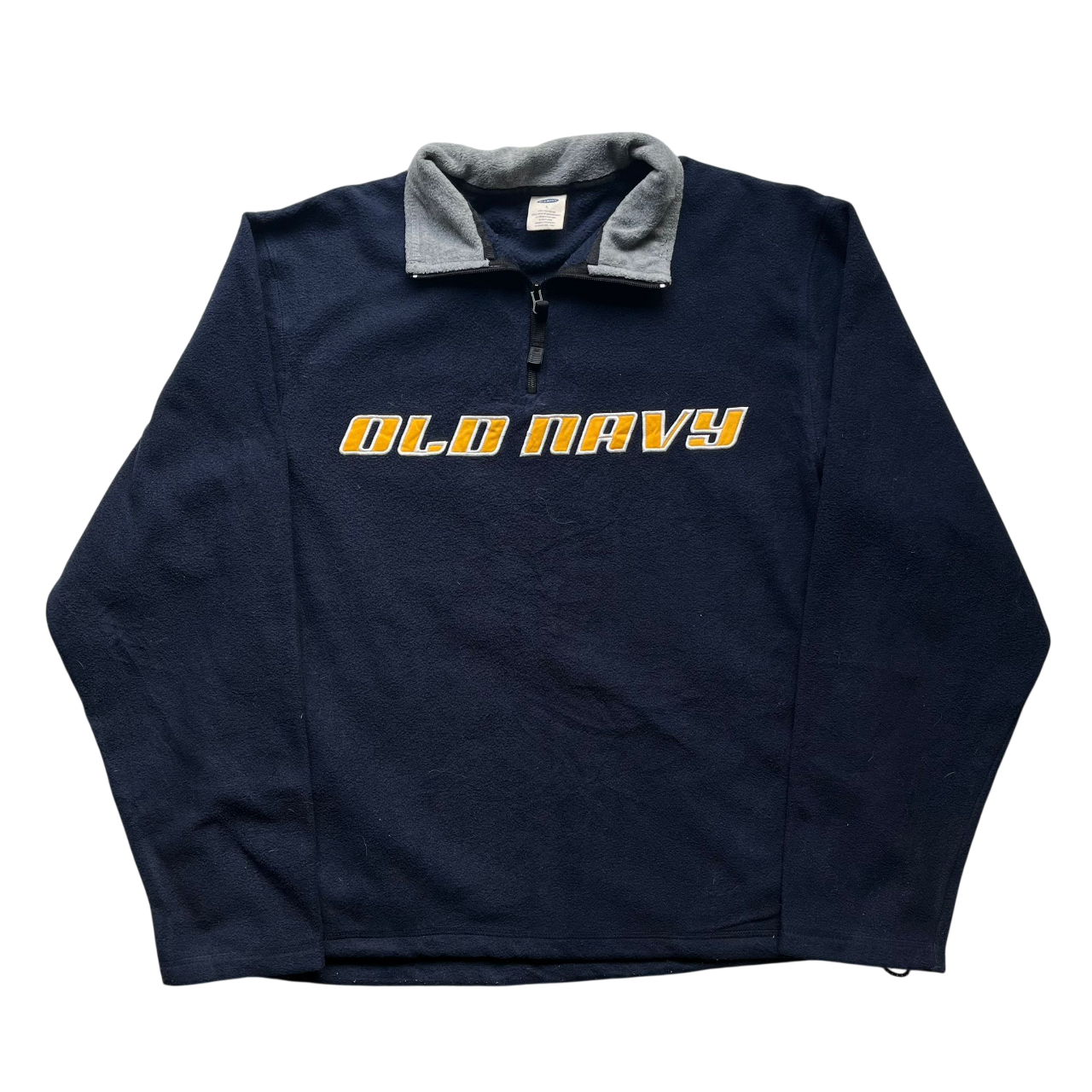 OLD NAVY EMBROIDERED LOGO QUARTER ZIP FLEECE (L)
