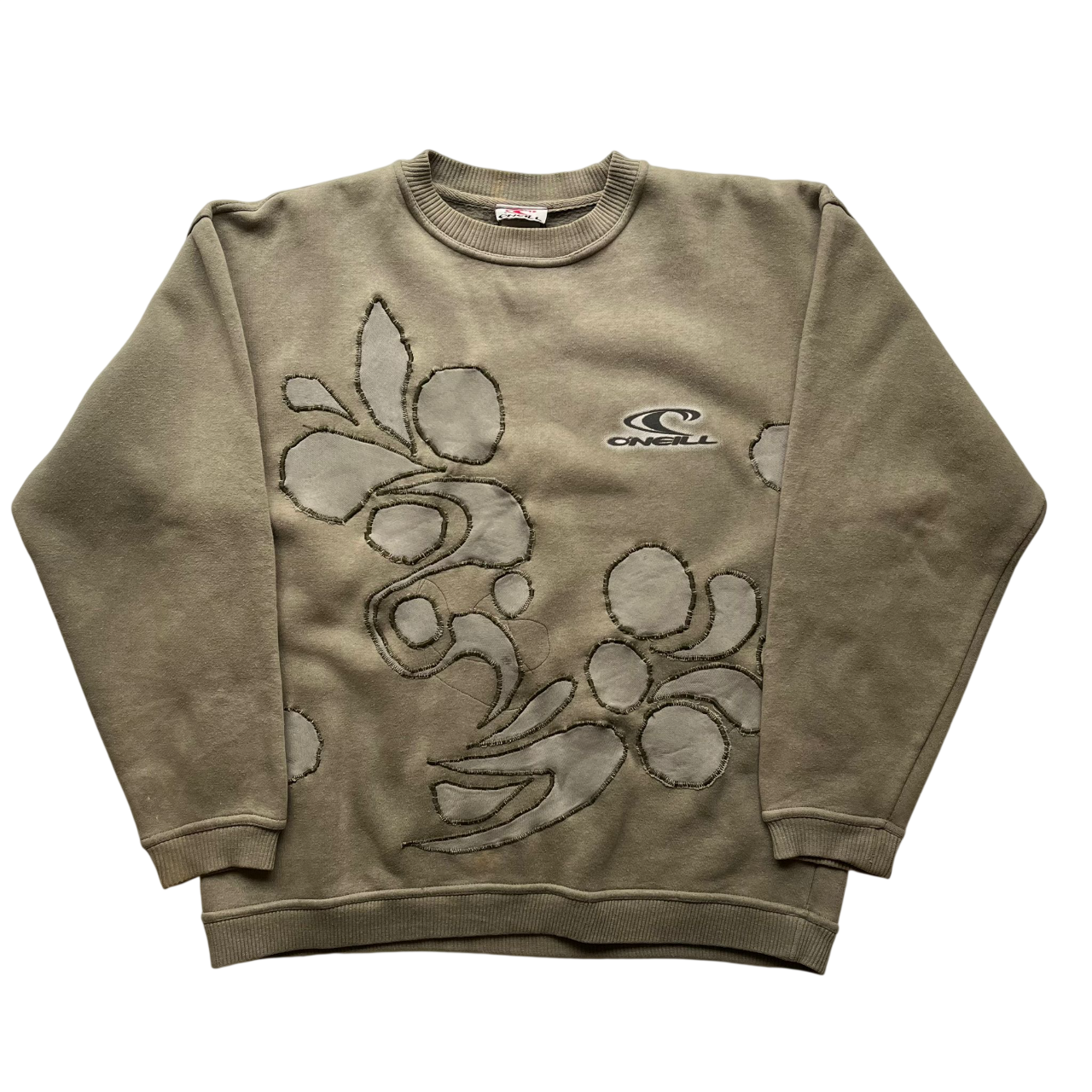 O’NEILL REWORKED EMBROIDERED GRAPHIC SWEATER (L)