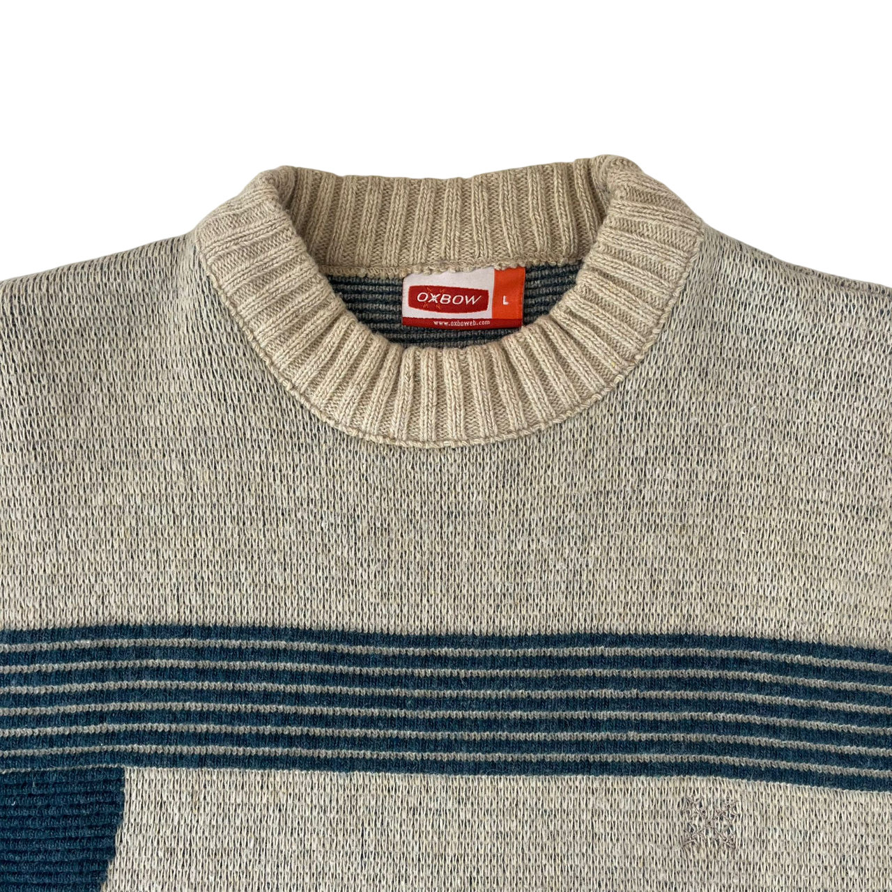 OXBOW 90S PATTERN HEAVY KNIT SWEATER (L)