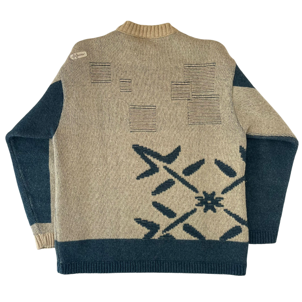 OXBOW 90S PATTERN HEAVY KNIT SWEATER (L)