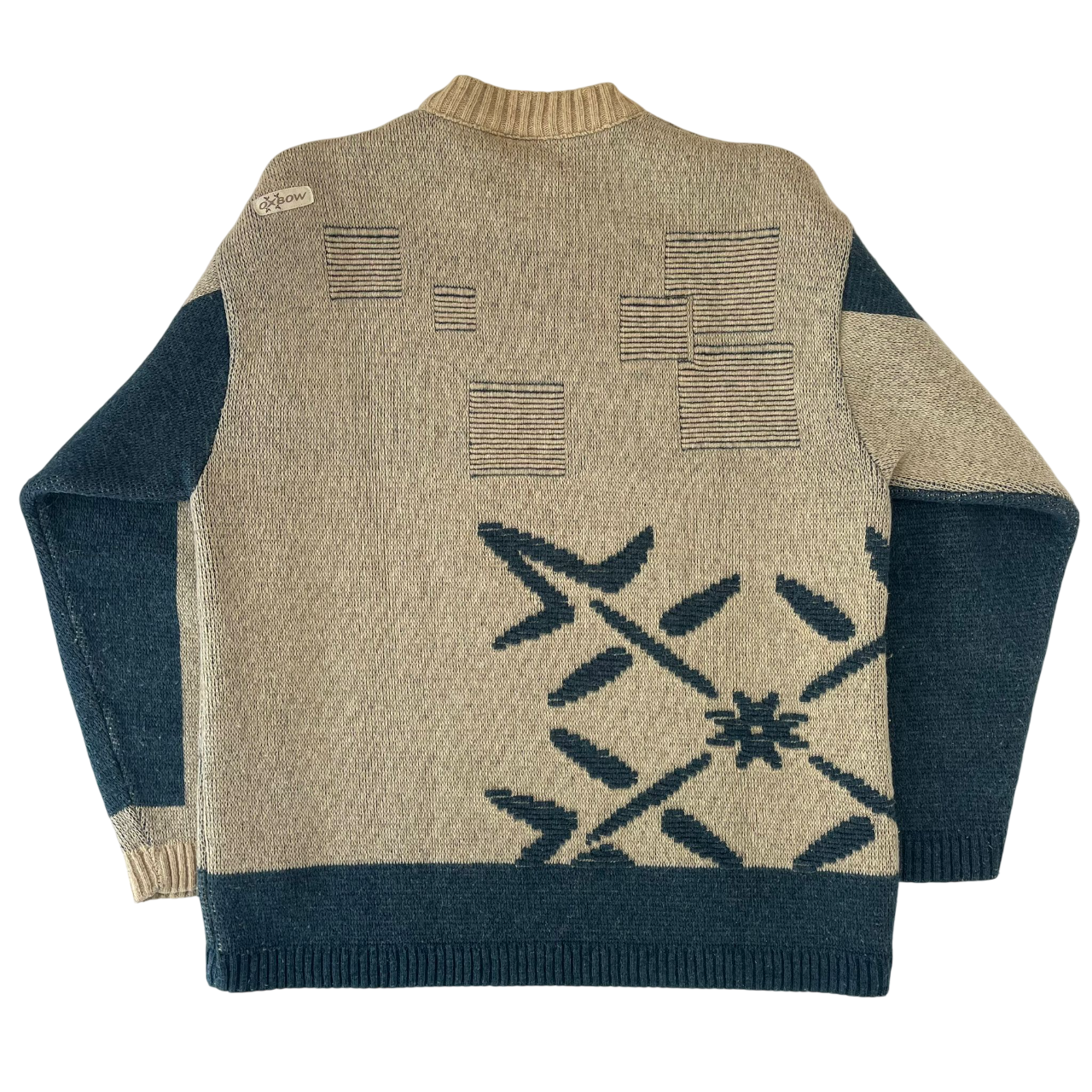 OXBOW 90S PATTERN HEAVY KNIT SWEATER (L)