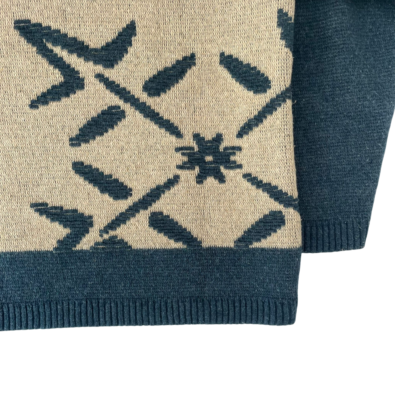 OXBOW 90S PATTERN HEAVY KNIT SWEATER (L)