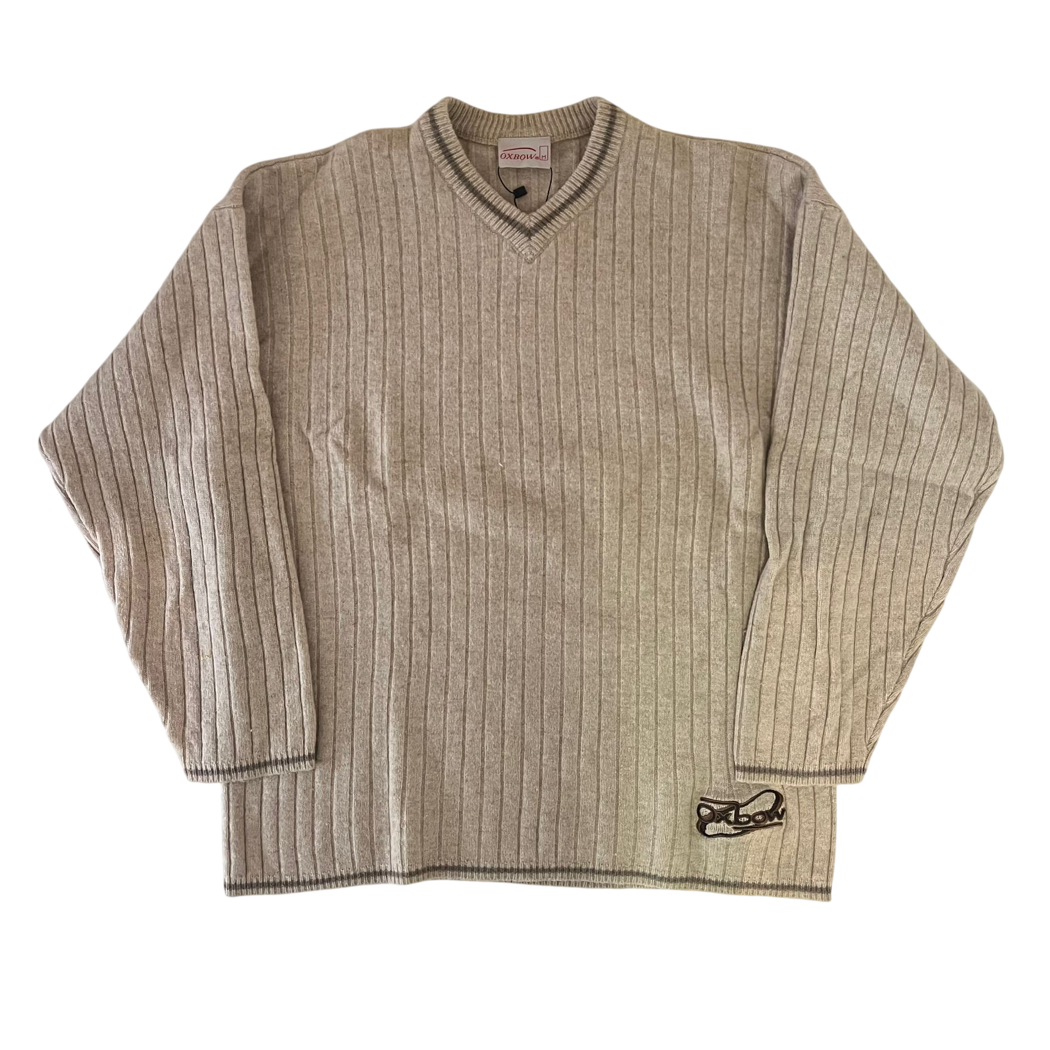 OXBOW RIB KNIT V-NECK SWEATER (M)