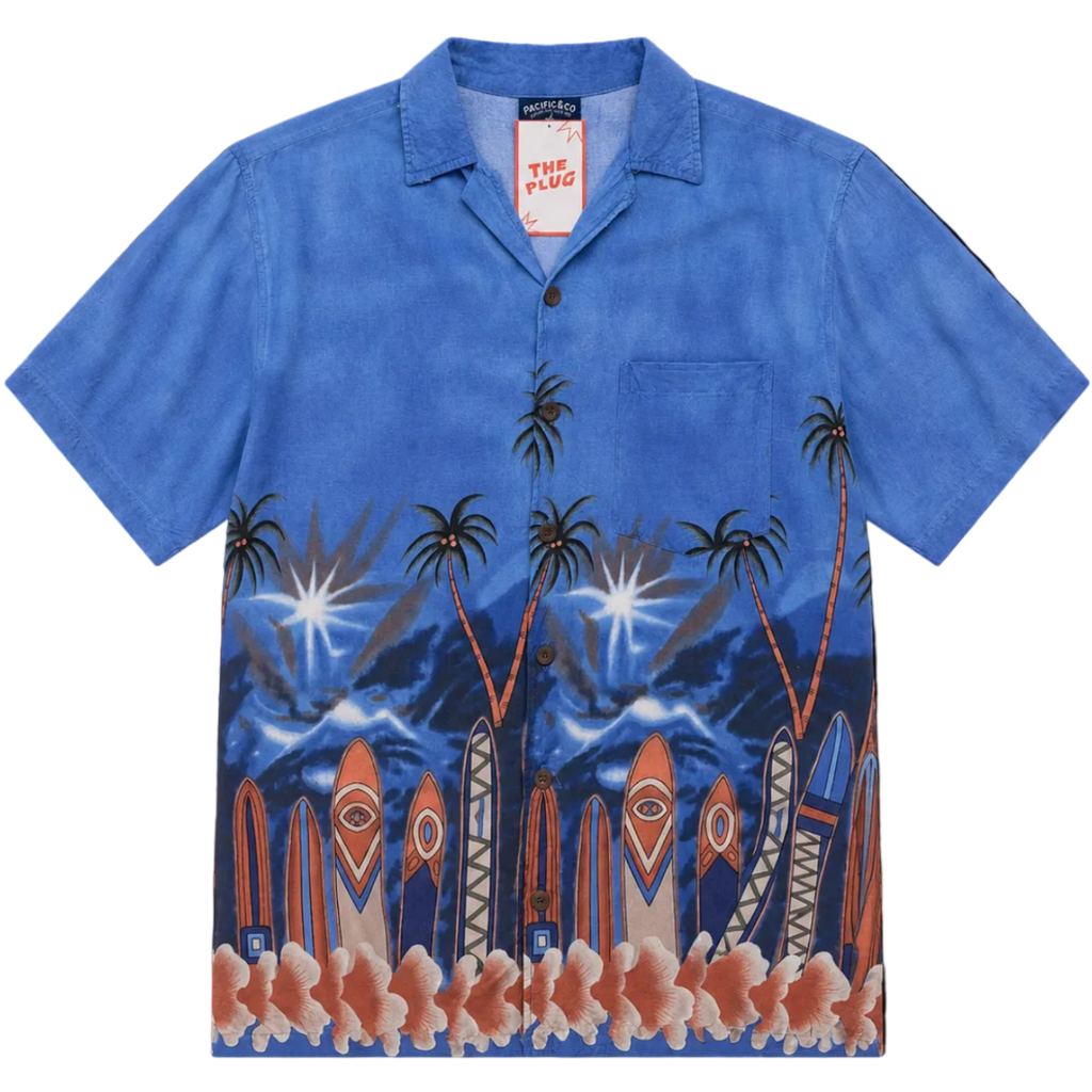 PACIFIC & CO HAWAIIAN PALM TREE SURF SHIRT (M)
