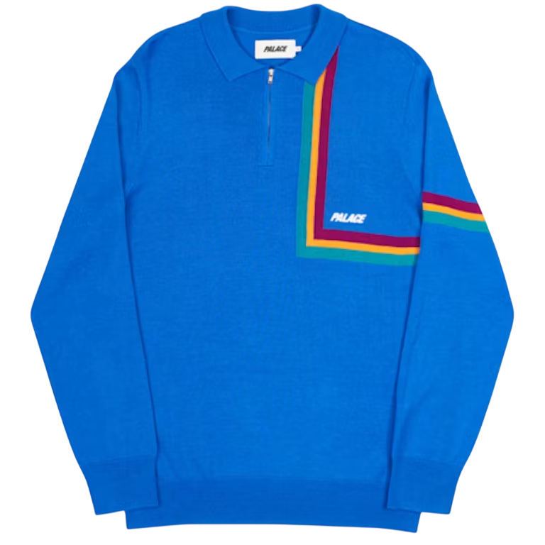 PALACE SKATEBOARDS ANGLE STRIPE ZIP KNIT SWEATER (S)