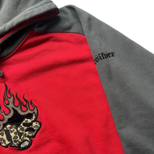 QUIKSILVER LEOPARD FLAME LOGO HOODIE (L)