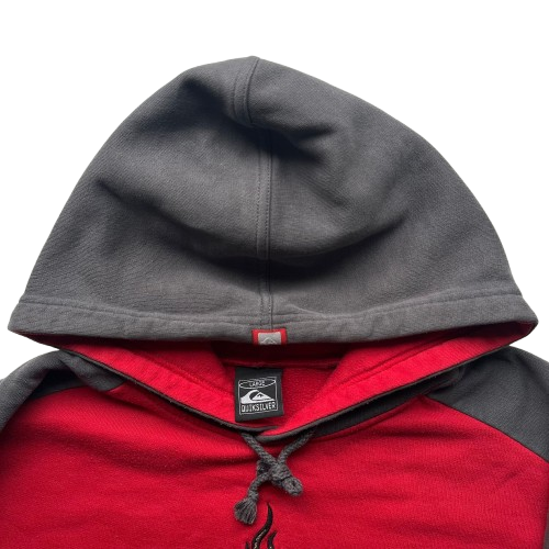 QUIKSILVER LEOPARD FLAME LOGO HOODIE (L)