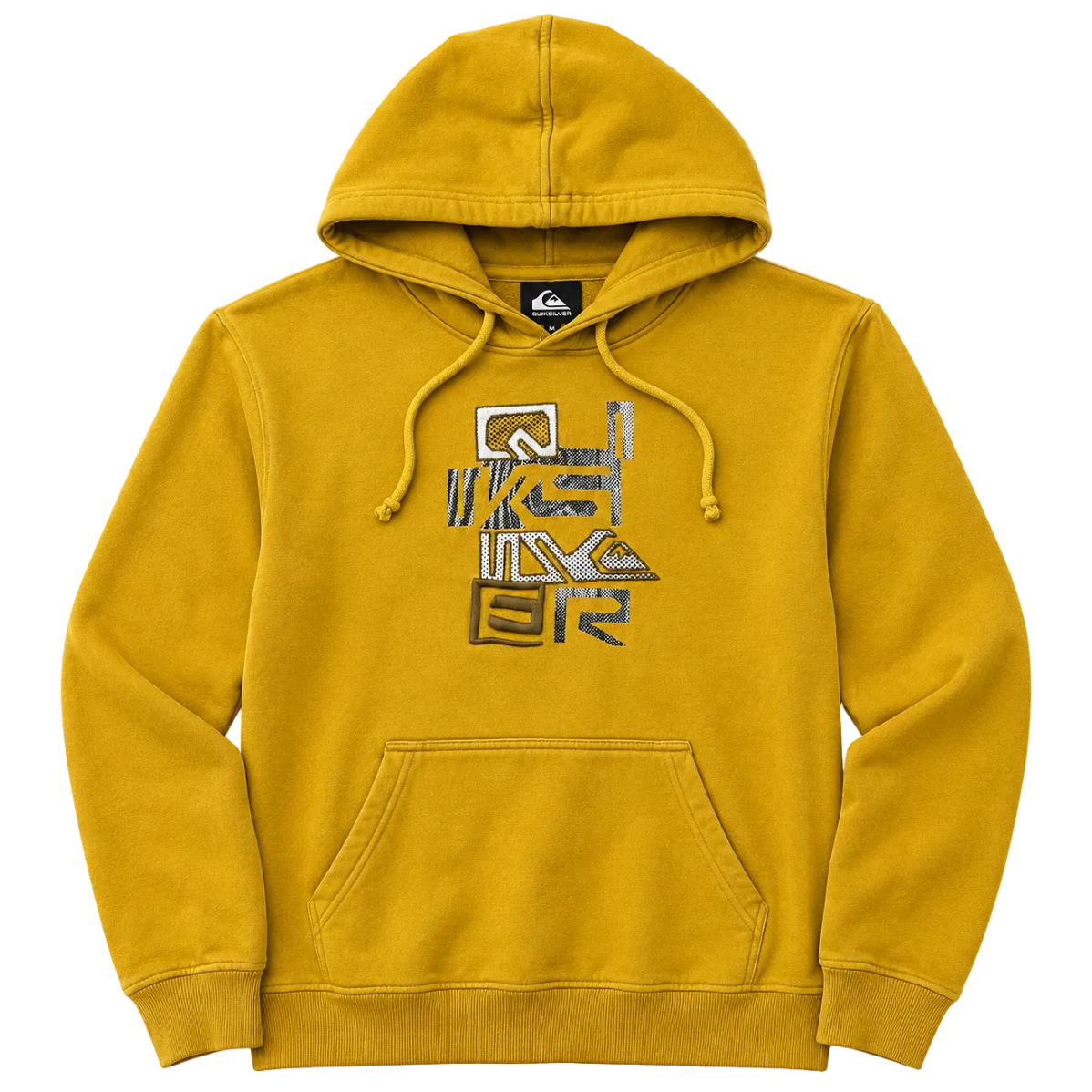 QUIKSILVER MUSTARD GRAPHIC LOGO HOODIE (XL)