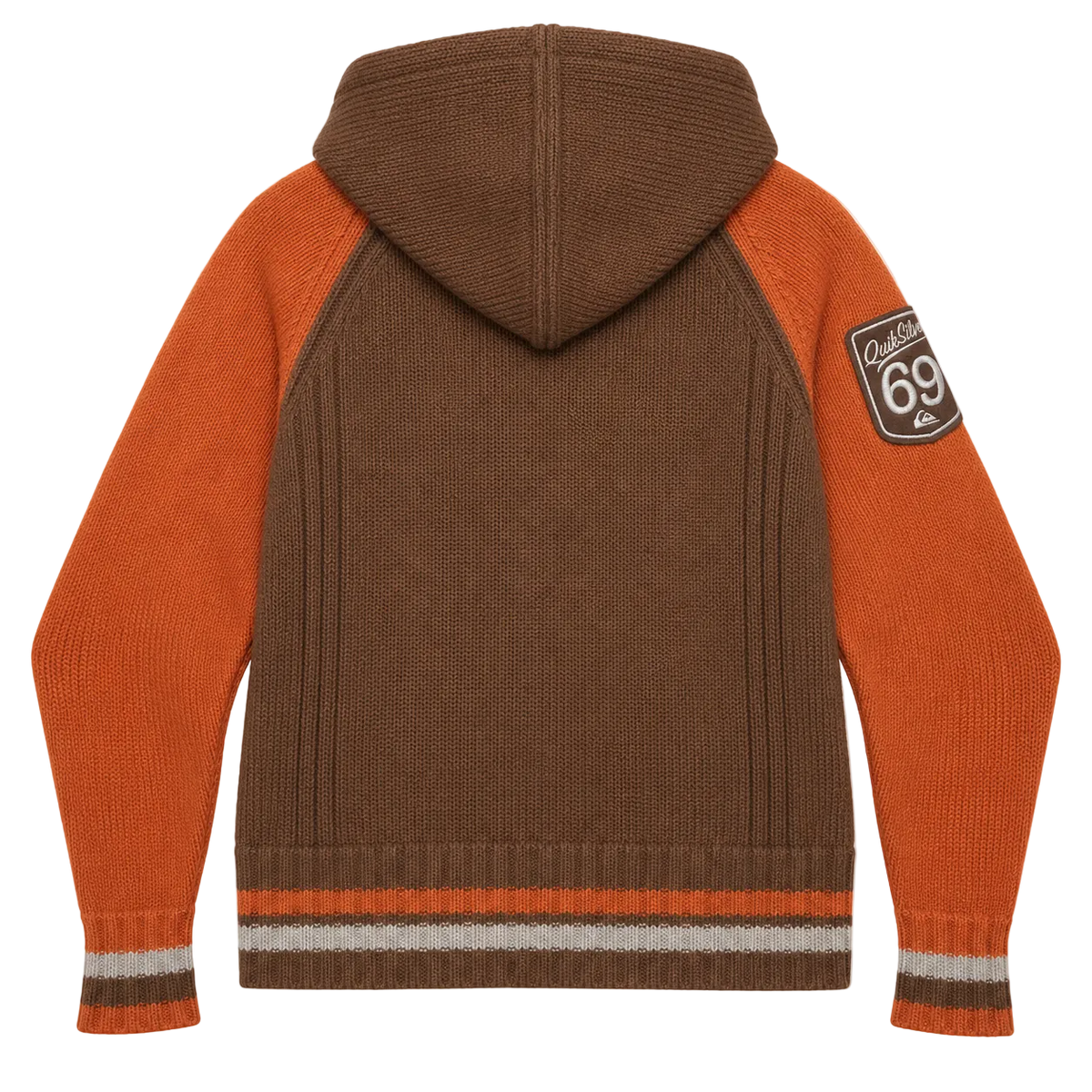 QUIKSILVER SPELL OUT KNITTED ZIP-UP HOODIE (L)