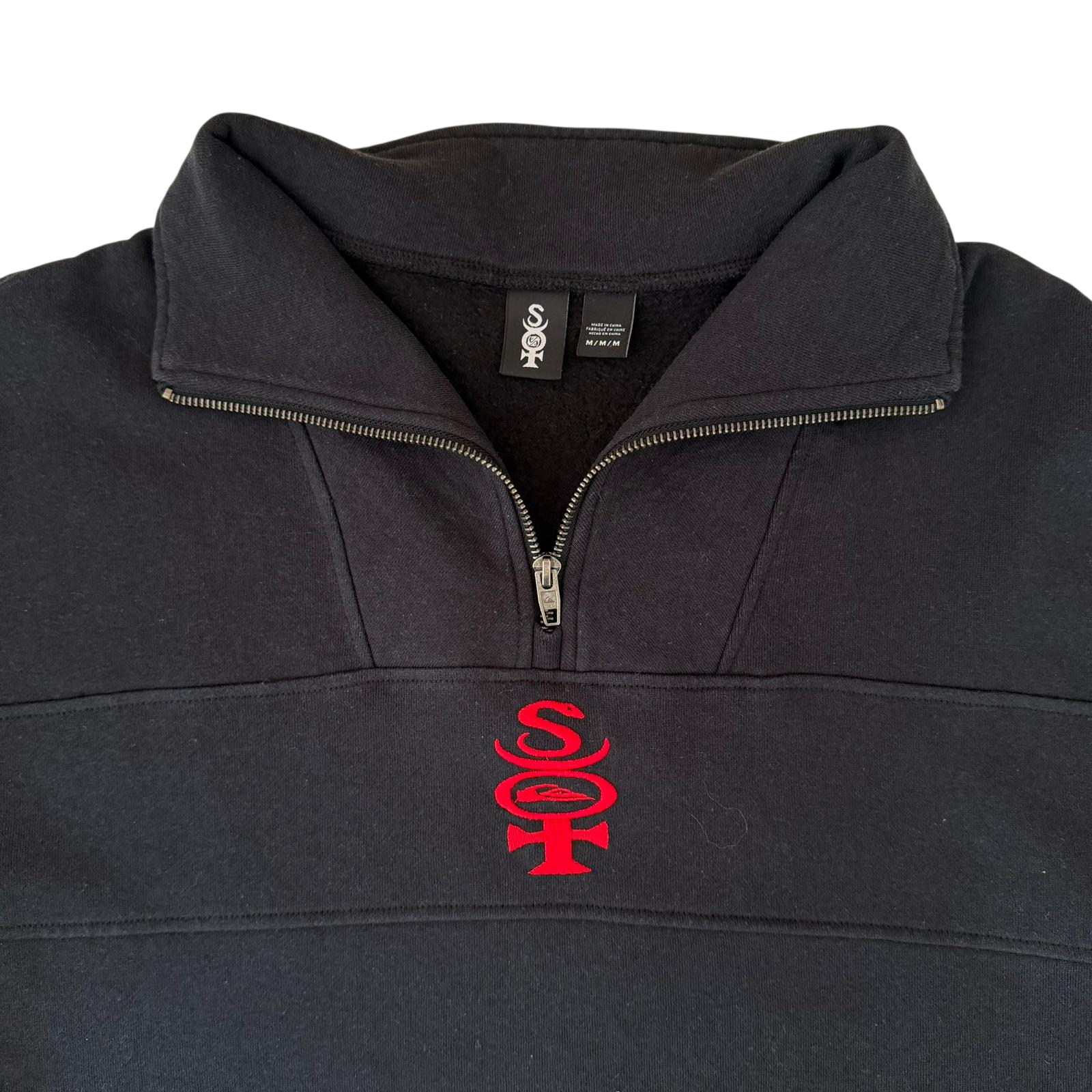 QUIKSILVER BOOGIEMAN QUARTER ZIP SWEATER (L)