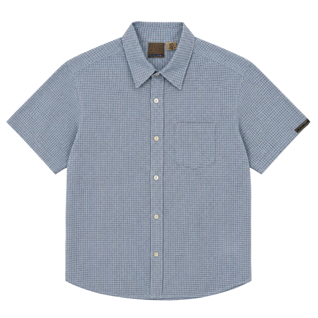 QUIKSILVER CHECK SHORT SLEEVE SHIRT (L)