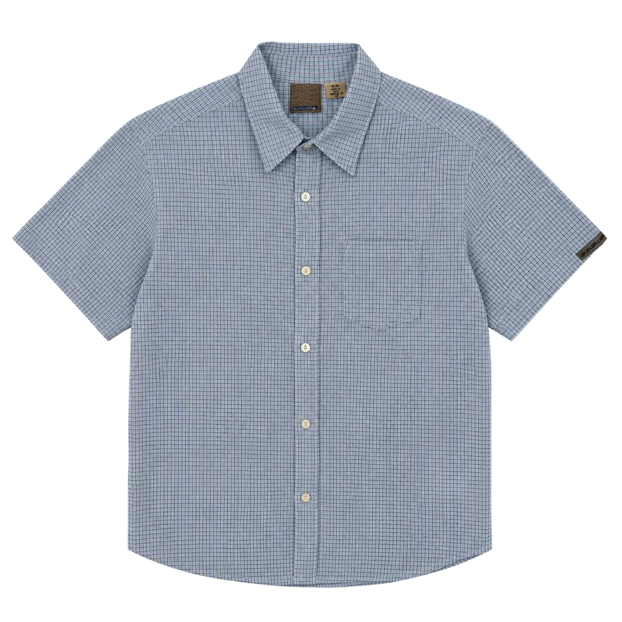 QUIKSILVER CHECK SHORT SLEEVE SHIRT (L)