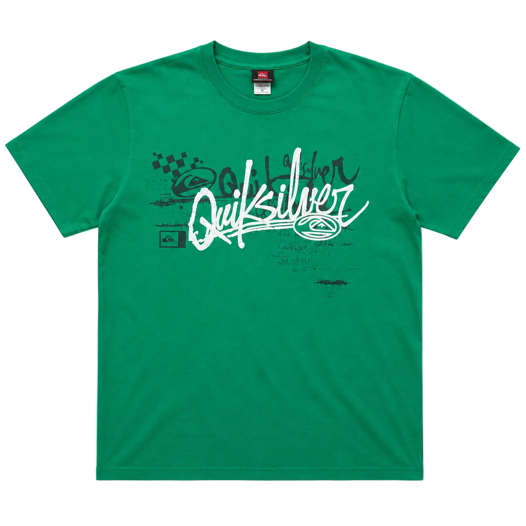 QUIKSILVER GREEN CENTRE LOGO TEE (M)