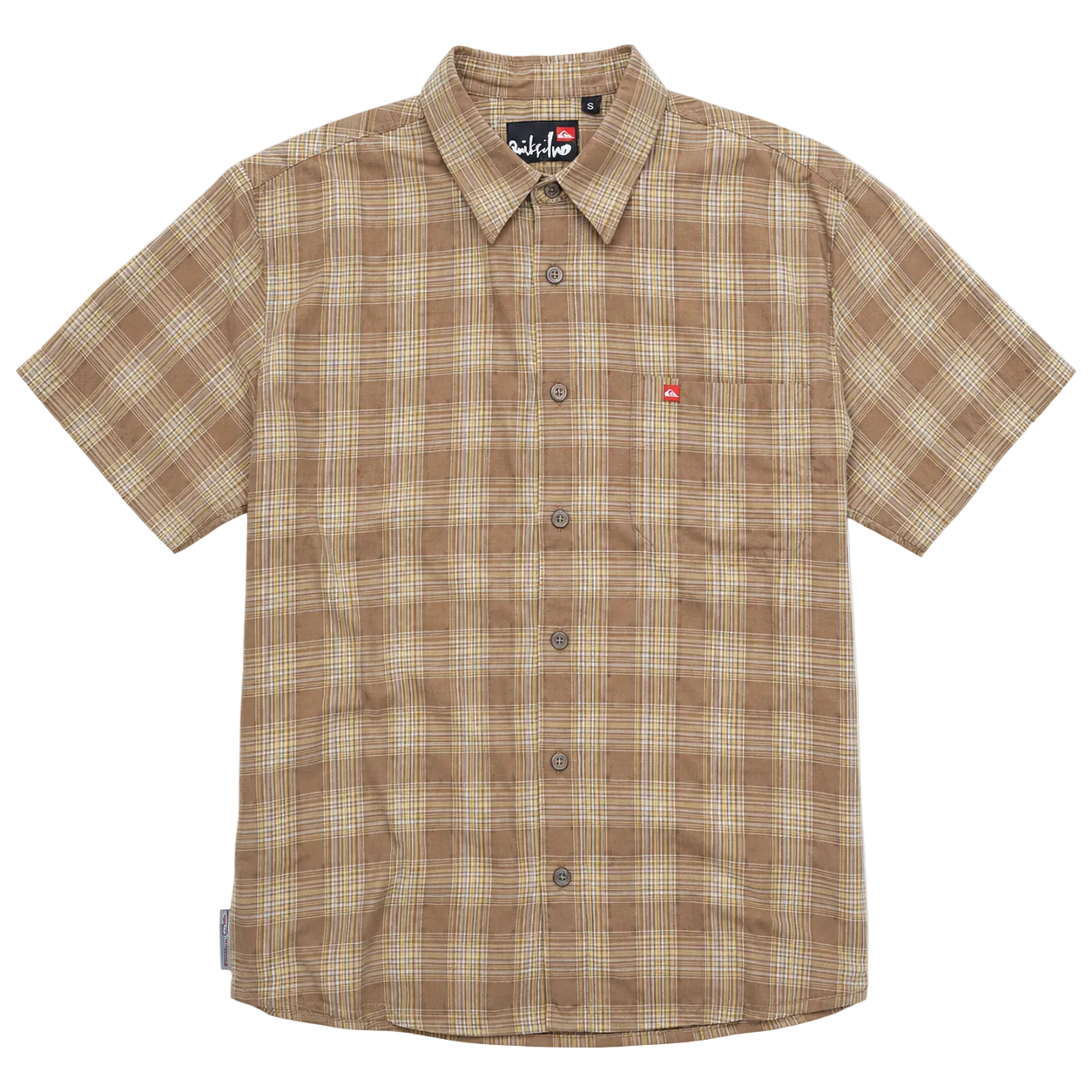 QUIKSILVER CHECK SHORT SLEEVE SHIRT (S)