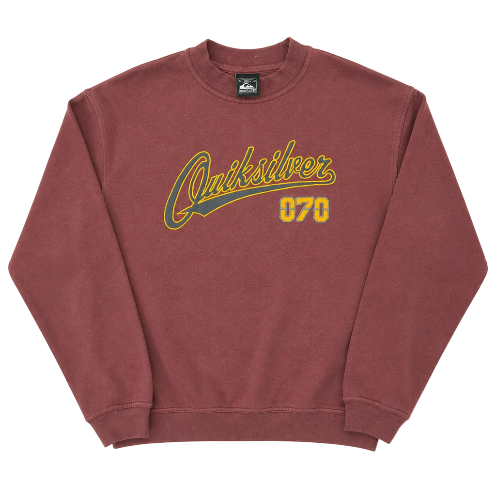 QUIKSILVER 070 EMBROIDERED SPELL OUT SWEATER (S)