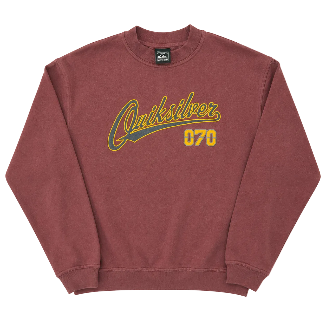 QUIKSILVER 070 EMBROIDERED SPELL OUT SWEATER (S)