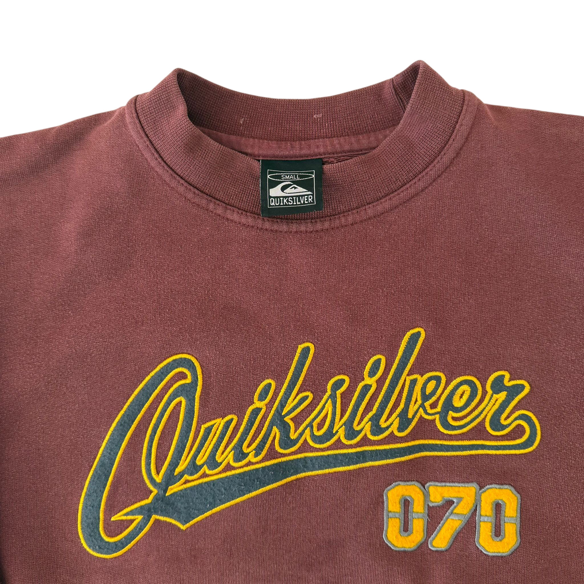 QUIKSILVER 070 EMBROIDERED SPELL OUT SWEATER (S)