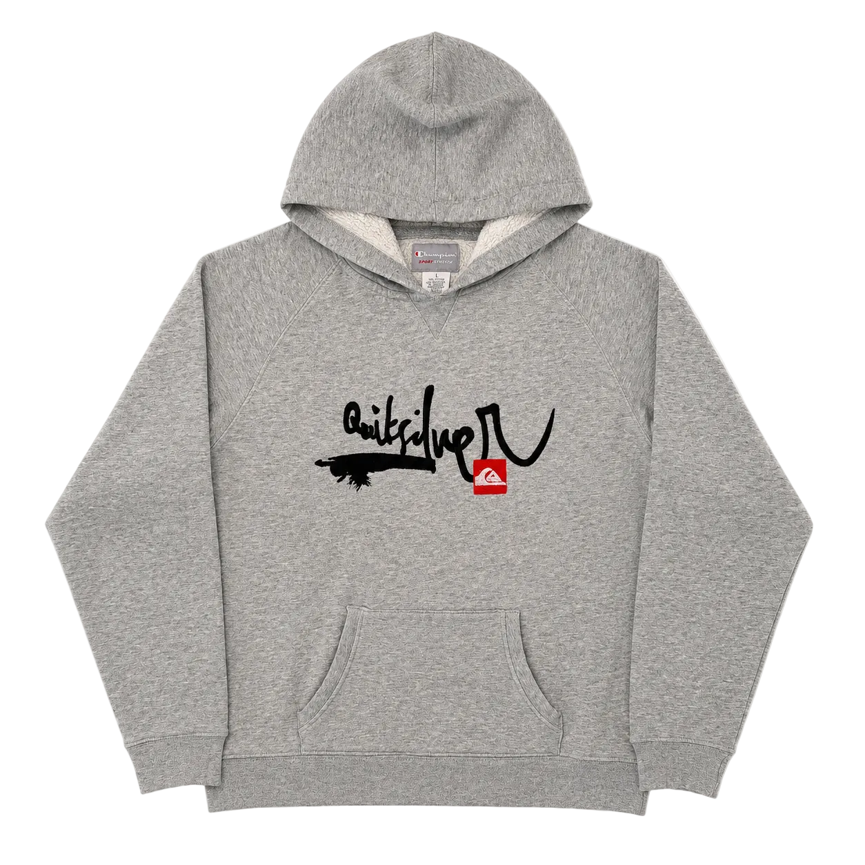 QUIKSILVER EMBROIDERED BIG LOGO HOODIE (M)