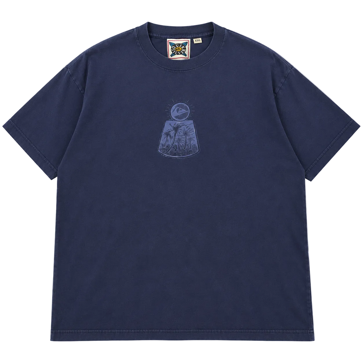 90S QUIKSILVER TROPICAL BIG LOGO GRAPHIC TEE (XXL)