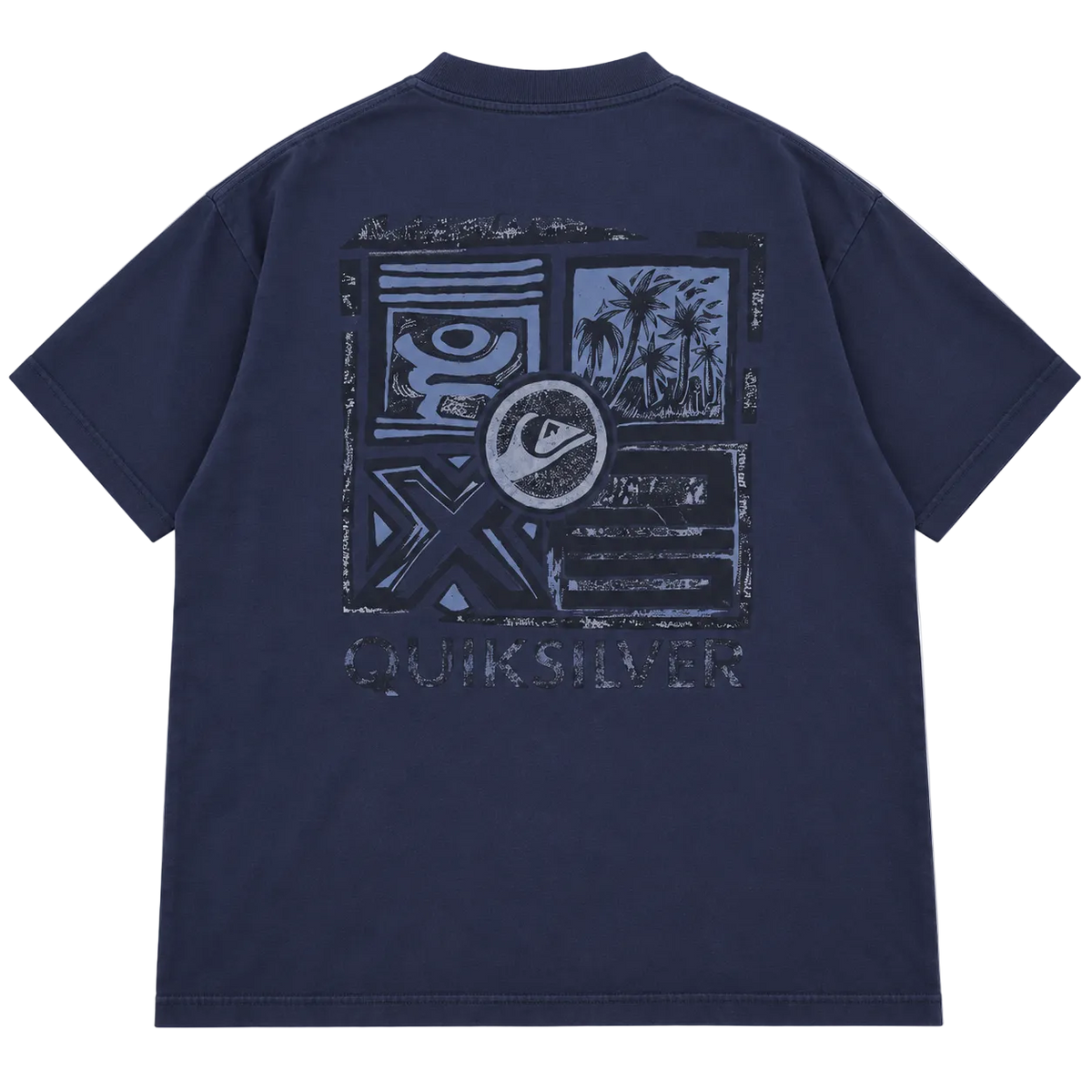 90S QUIKSILVER TROPICAL BIG LOGO GRAPHIC TEE (XXL)