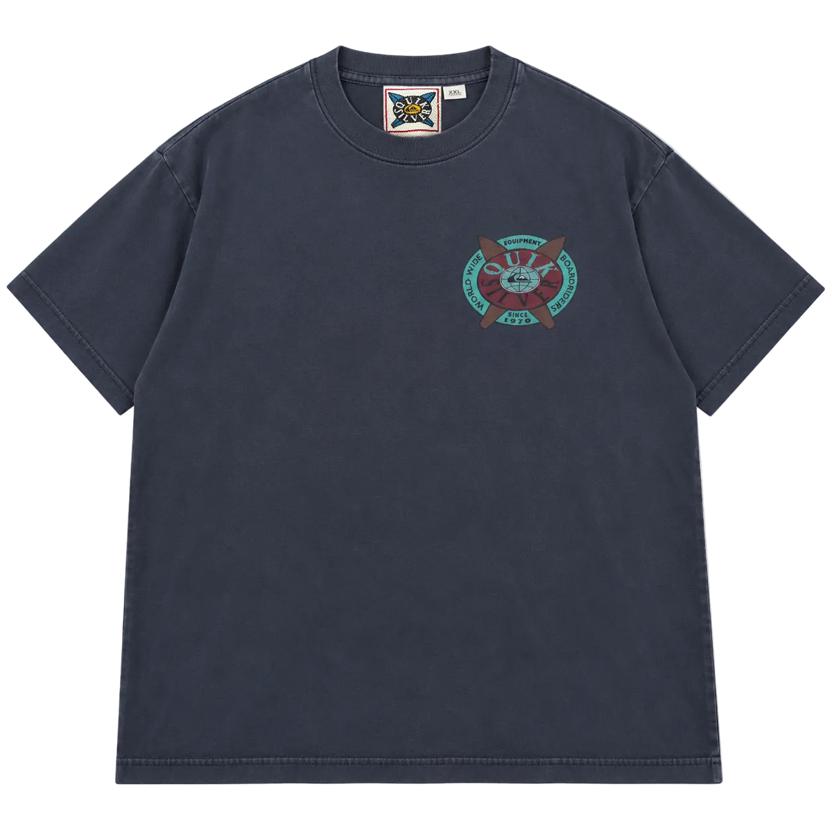 90S QUIKSILVER WORLDWIDE BOARDRIDERS BIG LOGO TEE (XXL)