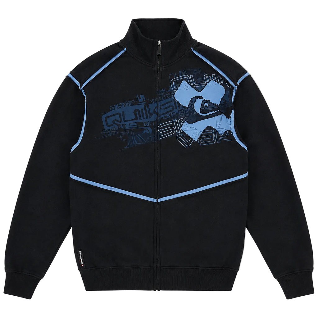 QUIKSILVER GRAPHIC LOGO ZIP-UP SWEATER (L)