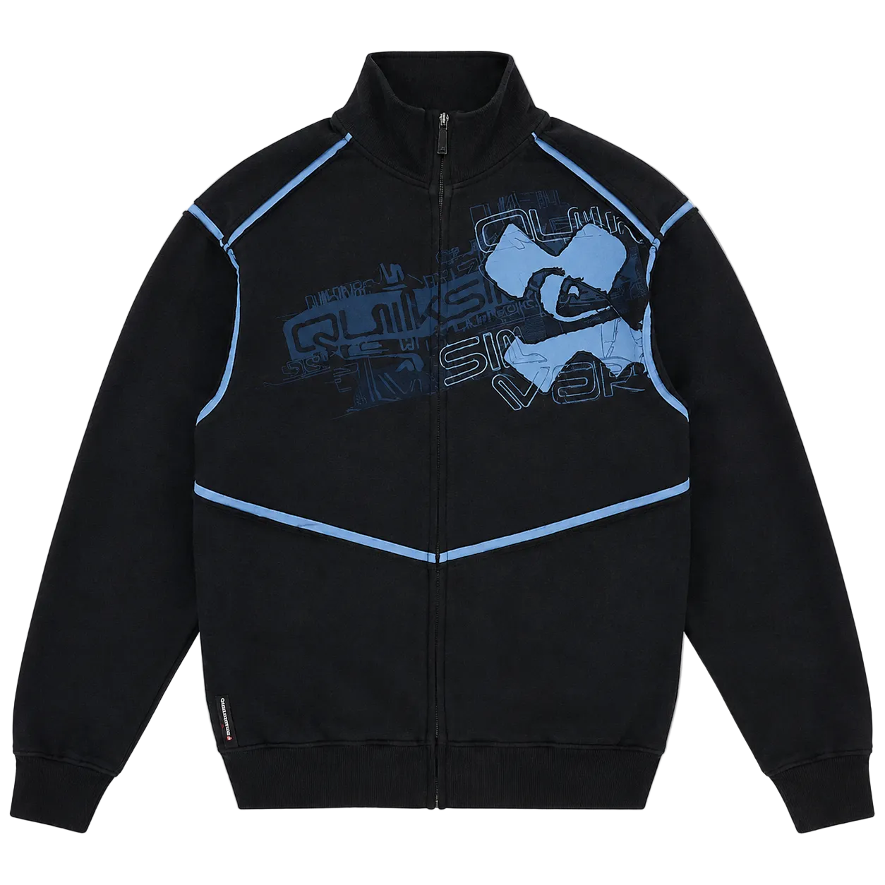 QUIKSILVER GRAPHIC LOGO ZIP-UP SWEATER (L)