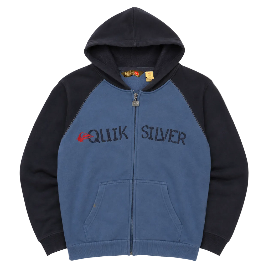 QUIKSILVER SPELL OUT LOGO HOODIE ZIP-UP JACKET (M)