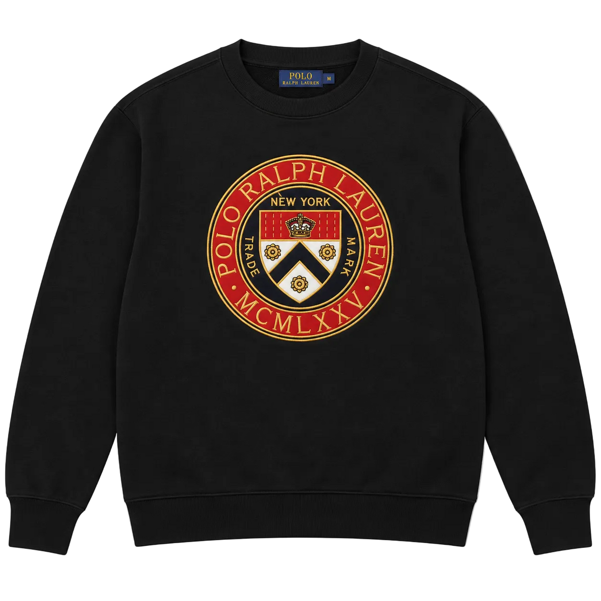 POLO RALPH LAUREN EMBROIDERED CREST LOGO SWEATER (M)