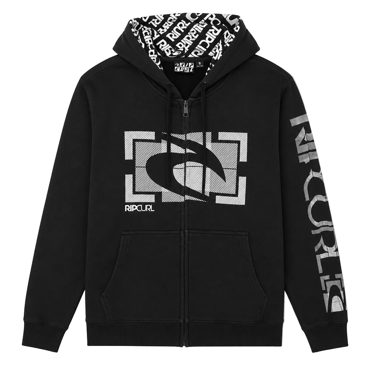 RIP CURL GRAPHIC LOGO ZIP UP HOODIE (S)