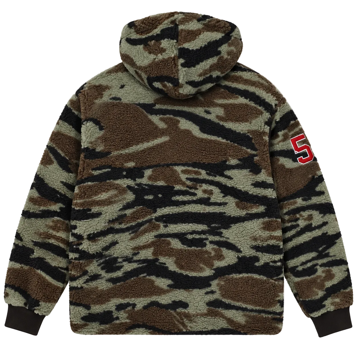 O'NEILL CAMO SHERPA FLEECE QUARTER ZIP HOODIE (L)